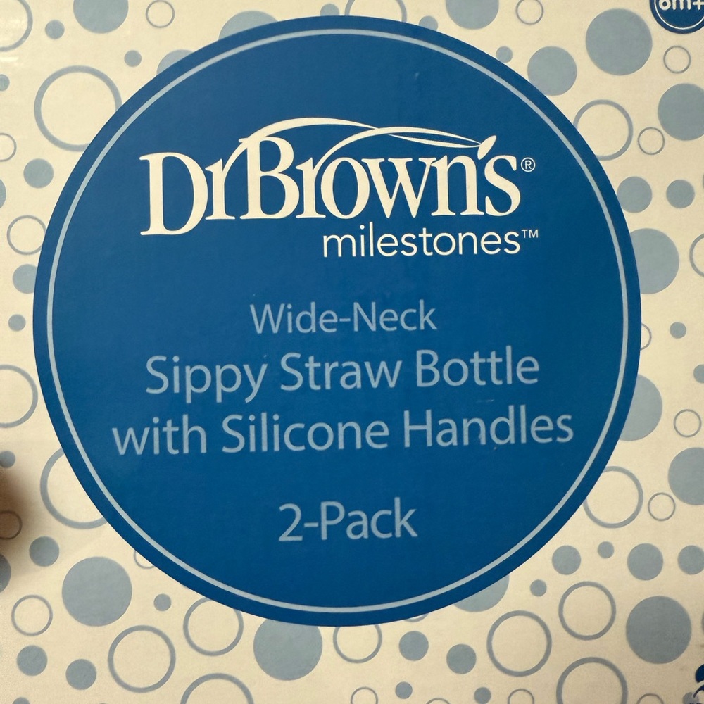 Dr. Brown's Blue Sippy Straw Bottle 2-Pack